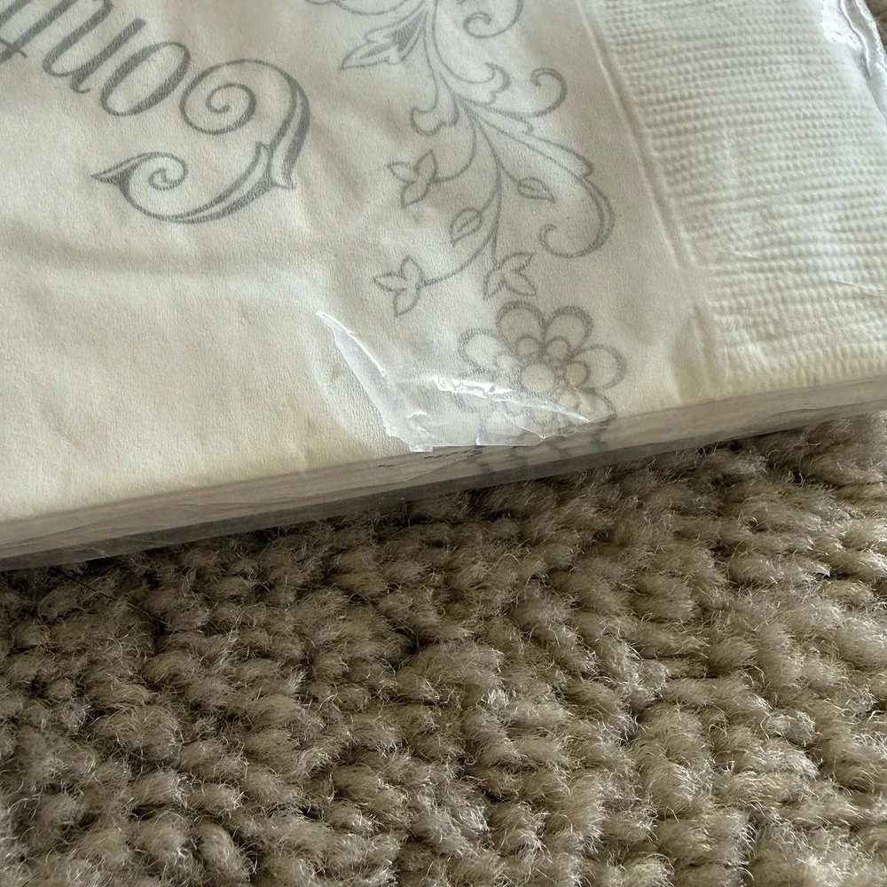 Vintage Hallmark Confirmation Napkins Silver 16ct Luncheon NK505 NOS Sealed